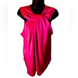 Ann Taylor Satinesque Vibrant Pink Sleeveless Top M